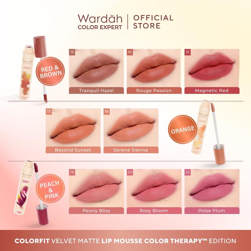 Wardah Colorfit Velvet Lip Mousse Color Therapy - Mousse-like Soft Matte Finish with Blurry Effect 2