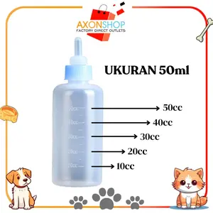 LIVO Set Botol Susu Dot Anak Hewan 50ml Pet Milk Bottle Dispenser Minum Kitten Anjing Kucing Dog Cat Puppy Feeding Kit