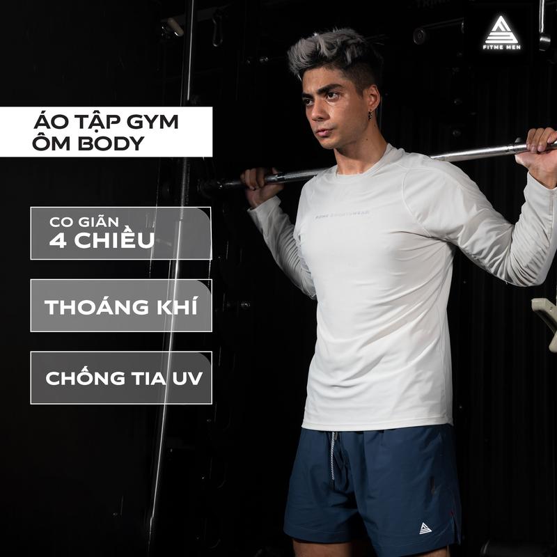 Áo tập gym nam tay dài Fitme Performance 2.0 form slim body cổ ôm co giãn 4 chiều cao cấp, hỗ trợ boxing chạy bộ ABTD02