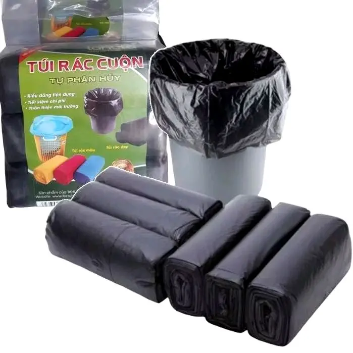 Combo 24 cuộn Túi Đựng Rác Tự Phân Hủy Màu Đen Tiện Dụng 45 x 56cm