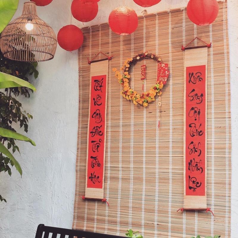 Mành cọ trang trí Tết, mành tre trang trí Tết, mành cọ đóng trần, mành cọ ốp vách tường. Phông nền mành tre chụp hình giá rẻ. Mành tre che nắng.