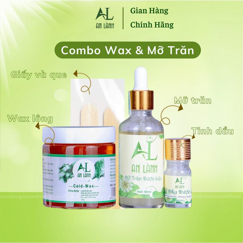 Combo Wax Lông  + Mỡ Trăn An Lành 50ML ( Tặng sét giấy và que wax )