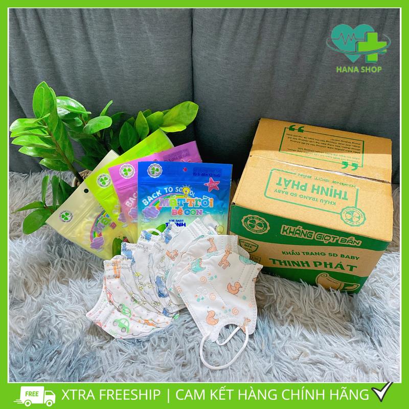  Khẩu Trang Trẻ Em 0-15 Tuổi KIDS Thịnh Phát 5D Ôm Mặt An Toàn Thông Thoáng Lọc Bụi Mịn Chống Tia UV Cho Bé 