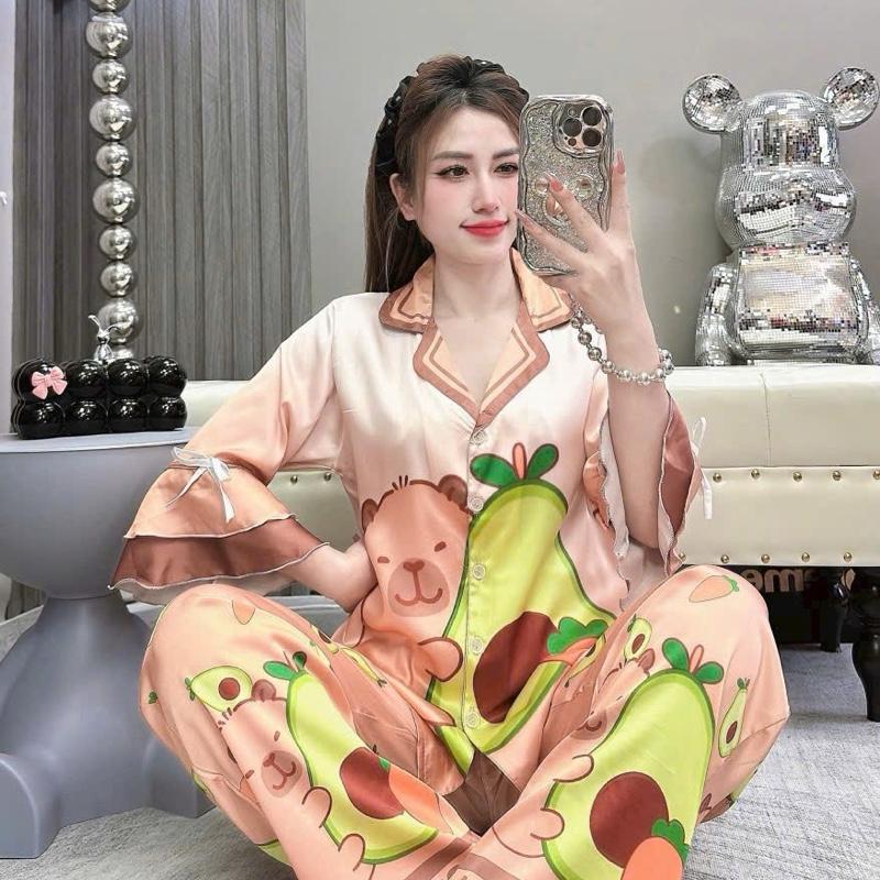 Đồ bộ, đồ ngủ pijama latin tay loe nhiều hoạ tiết siêu dễ thương dưới 62kg 3