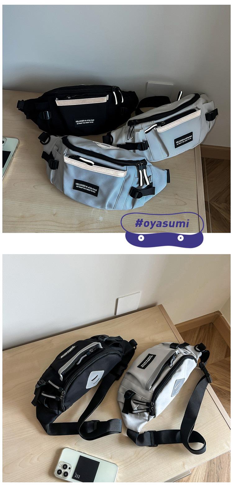 Product Introduction of New Japanese Ins Chest Bag Harajuku Large-Capacity Crossbody Bag Men's Fashion Brand Multi-Functional Travel Sports Small Bag All-Match Waist Bag 17