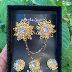 Set bros alpaka bali motif kancing anandi