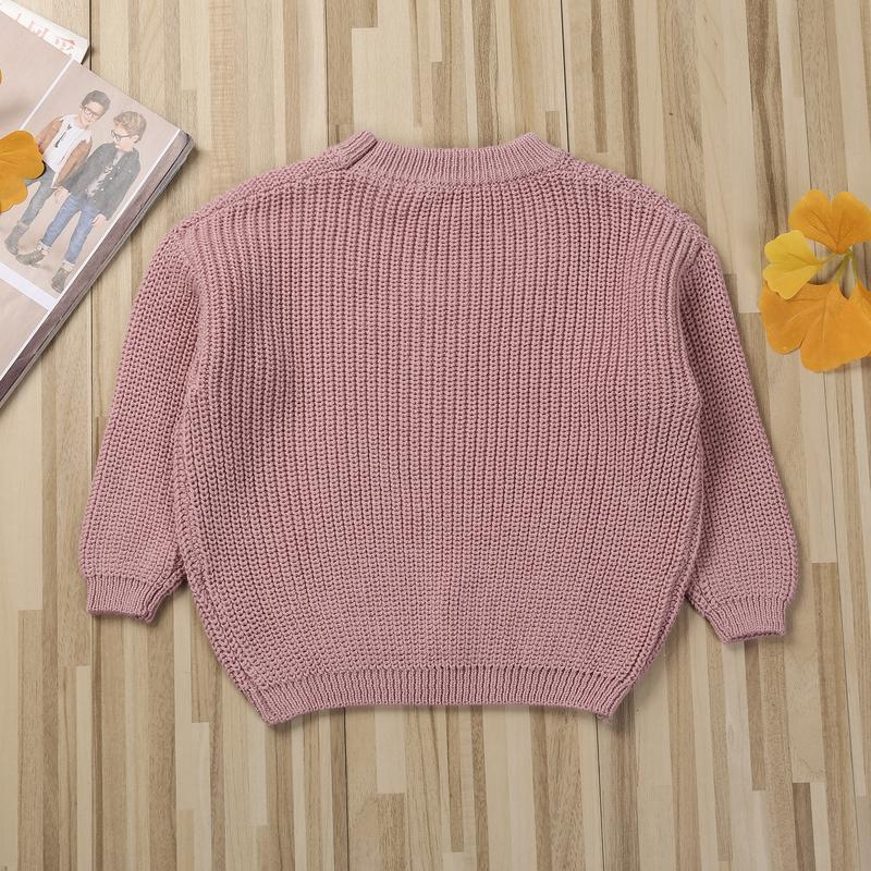 Product Introduction of Toddler Baby Fall Winter Sweaters, Kids Long Sleeve Knitted Solid Thick Pullover Clothes 48