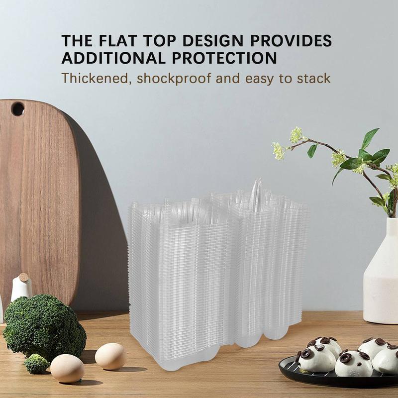 50Pcs Plastic Egg Cartons Bulk Clear Chicken Egg Tray Holder for Family Pasture Chicken Farm Business Market- 4 Grids 5