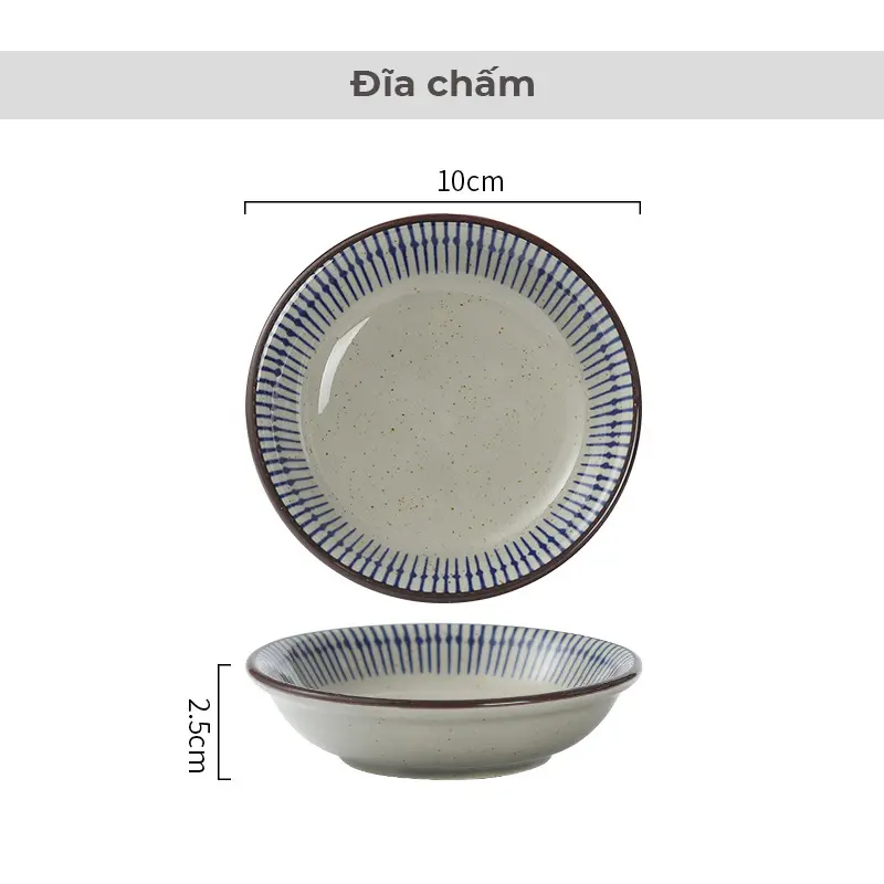 Bán lẻ bộ bát đĩa men tiêu cổ tráng men cao cấp 7