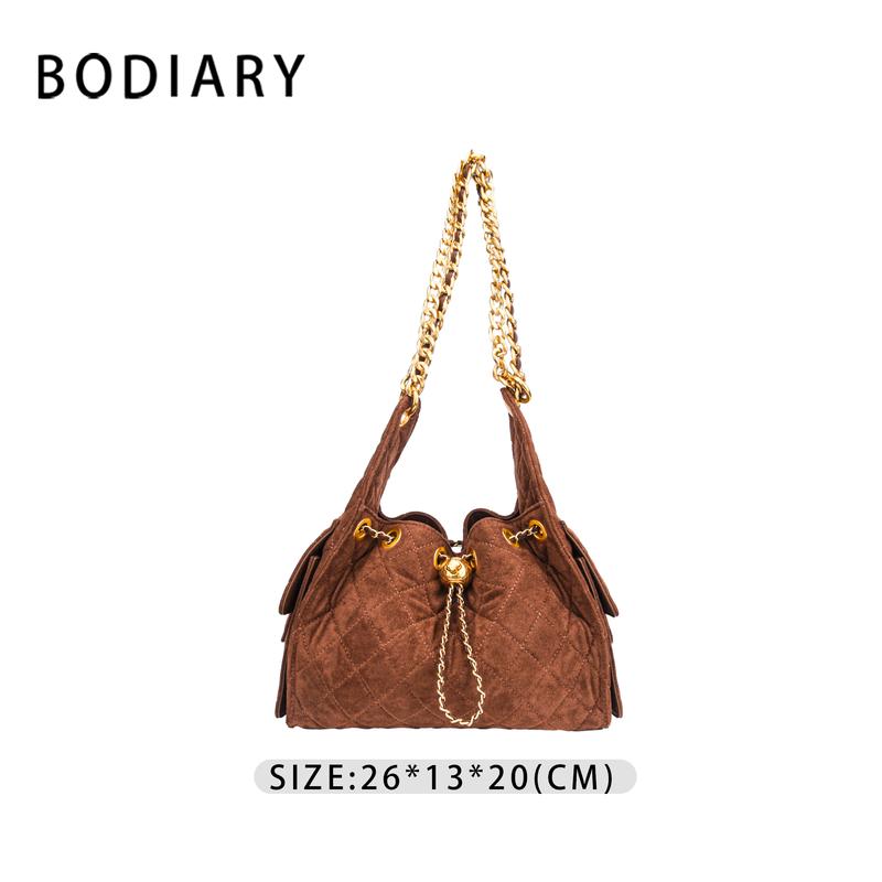  Túi Hobo BODY Dung Tích Lớn Dây Xích Chuyền Chần Bông Túi Bucket Dây Rút Túi Tote Kẹp Nách Kích Thước: 26 * 13 * 20cm 