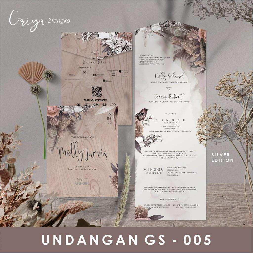 Undangan Pernikahan PROMO Terbatas   GRIYA GS 005 | Paket Le Elegan Modern Paket Lengkap 100 PCS Gratis Label & Plastik - JanjiKita | Default