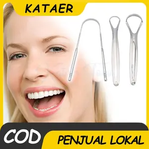 3Pcs Sikat Pembersih Lidah Stainless Steel Reuseable Scraper Food Grade Tongue Cleaner Sikat Lidah Pembersih Lidah Tongue