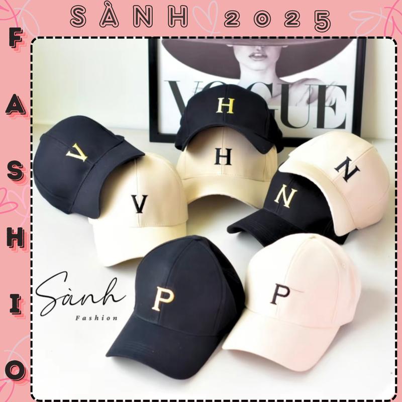 Mũ lưỡi trai thêu chữ cái từ A -> Y chất kaki dày dặn form unisexnam nữ_sanhfashion