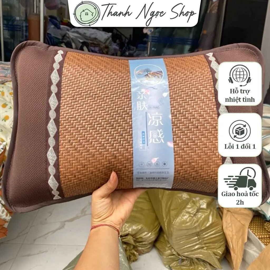 GỐI MÂY NHẬP KHẨU MỀM MÁT ( Kèm Ruột)