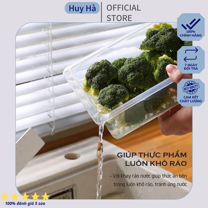 Product Introduction of Bộ hộp đựng thực phẩm lữu trữ thức ăn kèm khay hứng nước tiện lợi 6586 25