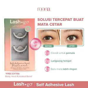 ROONA Lash & Go [Langsung Tempel] Bulu Mata Palsu Tanpa Lem | Self-Adhesive Band 10x Pakai, 3D Eco Lash, Natural Eyelash