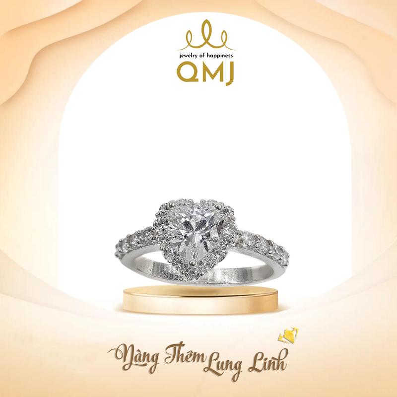  QMJ STORE GMV - Q63 Nhẫn bạc nữ đẹp QMJ TRÁI TIM Nữ thần bạc Ý cao cấp VIP thời trang phụ kiện trang sức bạc 925 cao cấp 