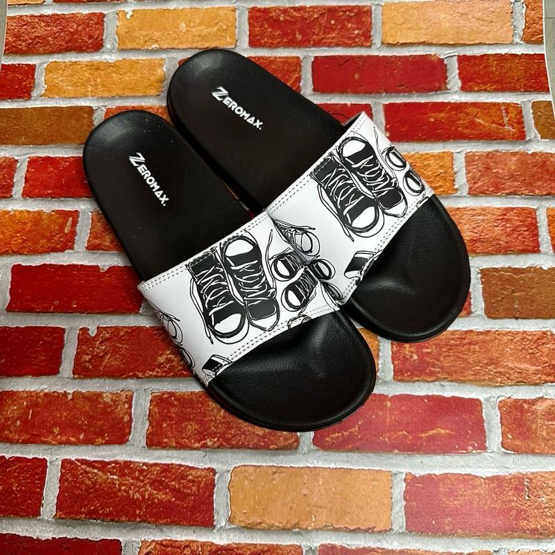 Sandal Slop Pria Wanita Sendal Slide Slippers Shoes Black Selop 0