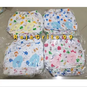Celana Kacamata Bayi Putih Tabur Animal Bahan TC / Celana Pop Bayi Putih Print Grosir Newborn