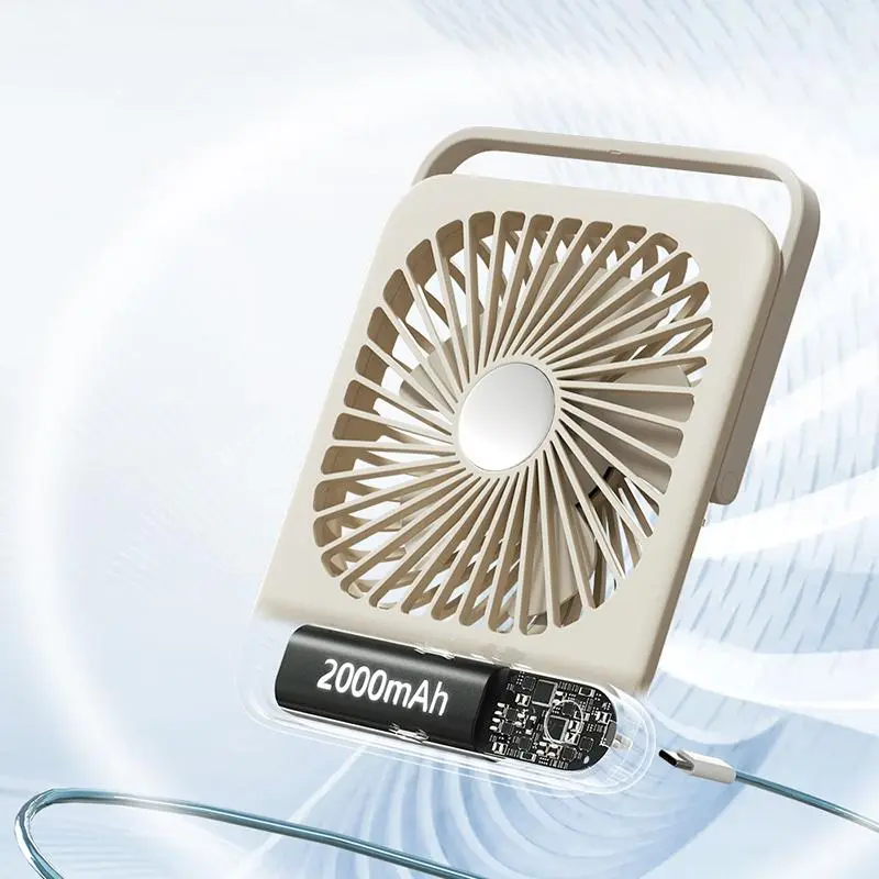 OENBATOM Portable USB Rechargeable Desktop Fan, 4-speed Speed Fan, Strong Airflow Fan for Office, Outdoor Travel, Camping, Gym 4