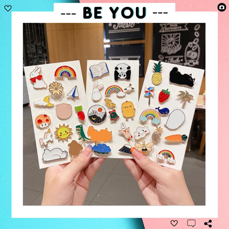 Ghim Cài Áo Hoạt Hình Xinh Xắn, Huy Hiệu Cài Áo Kim Loại Dễ Thương - (Style A) BEYOU