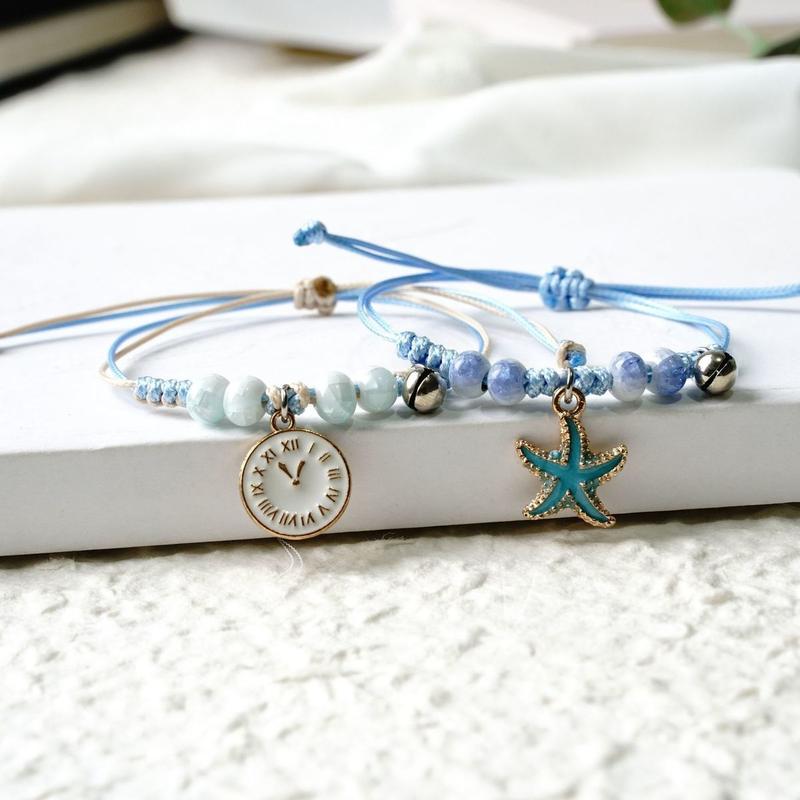Product Introduction of Cute Student Star Moon Girlfriends' Bracelet Two Three Four Korean Style Mori Style Bracelet Ins Non-Fading Gifts 14