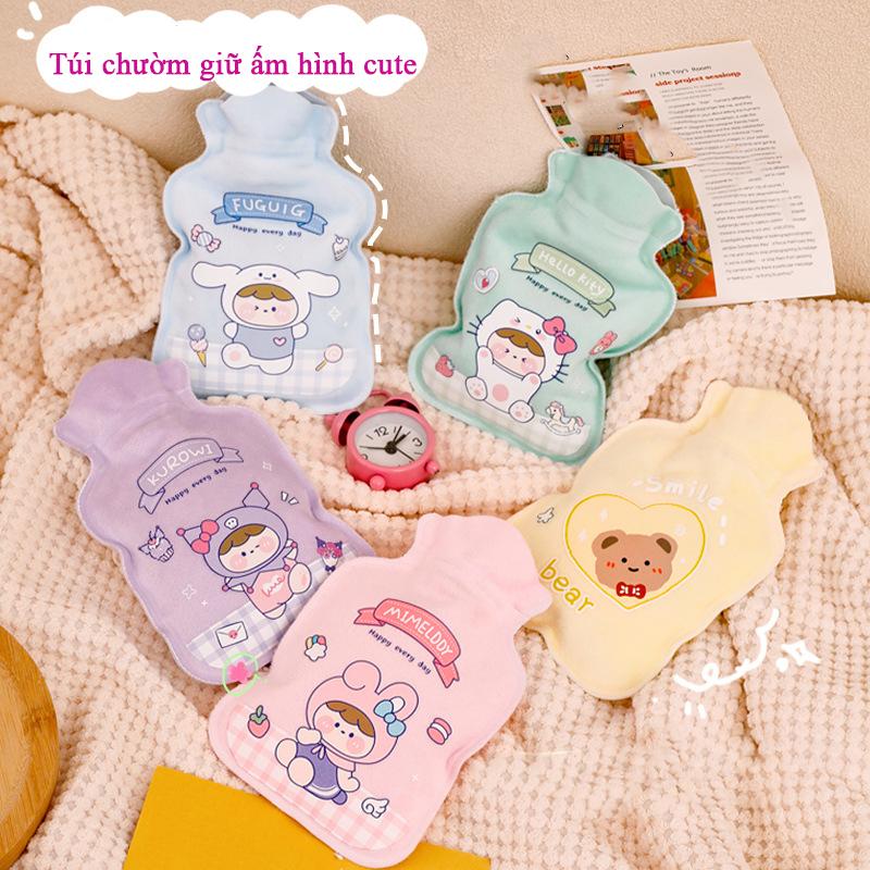 Túi chườm bụng giữ ấm mùa đông nhiều hình gấu thỏ cute đáng yêu bằng lông mềm, túi giữ ấm cầm tay dễ thương, túi Đựng Nước ấm