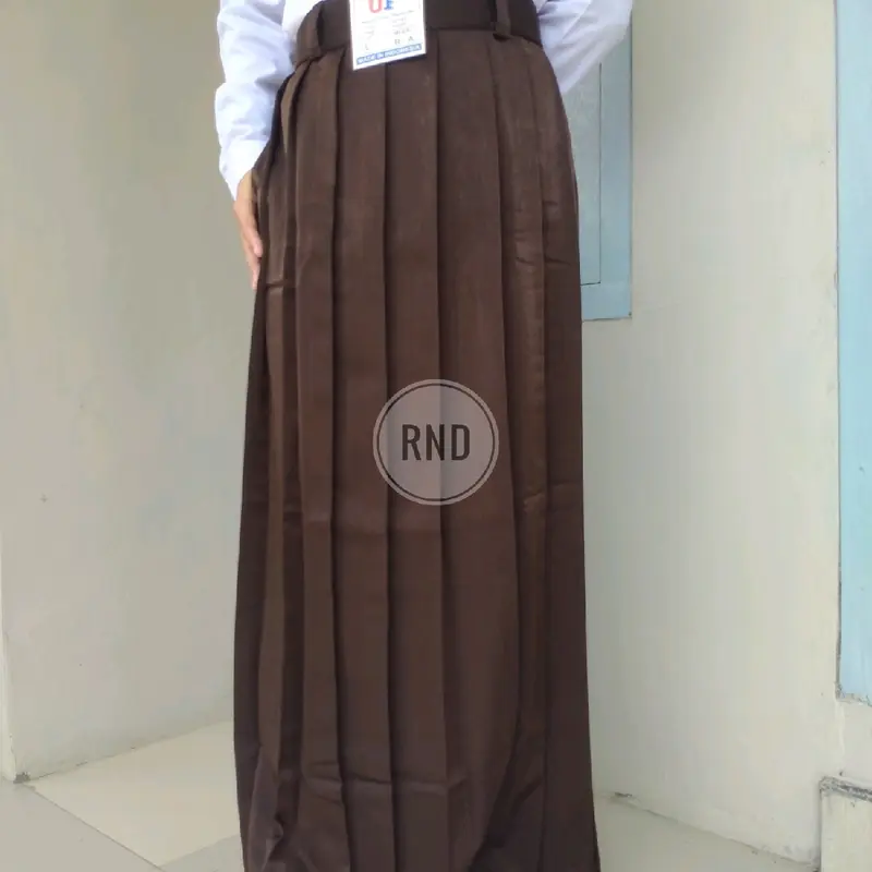 Rok Sekolah Coklat Pramuka Model Full Rempel SMP/SMA Panjang Wanita High 1