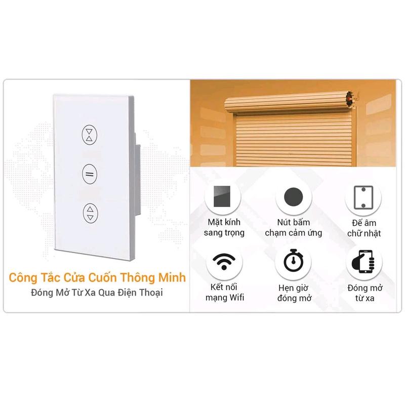 Công Tắc Cửa Cuốn Thông Minh Wifi Tuya Smart Life - Điều Khiển Từ Xa Hẹn Giờ Khóa Cảm Ứng congtac camung home cuac uon remote  smartkey smart  door cảm  biến tự dừng nhathongminh resmart điện 