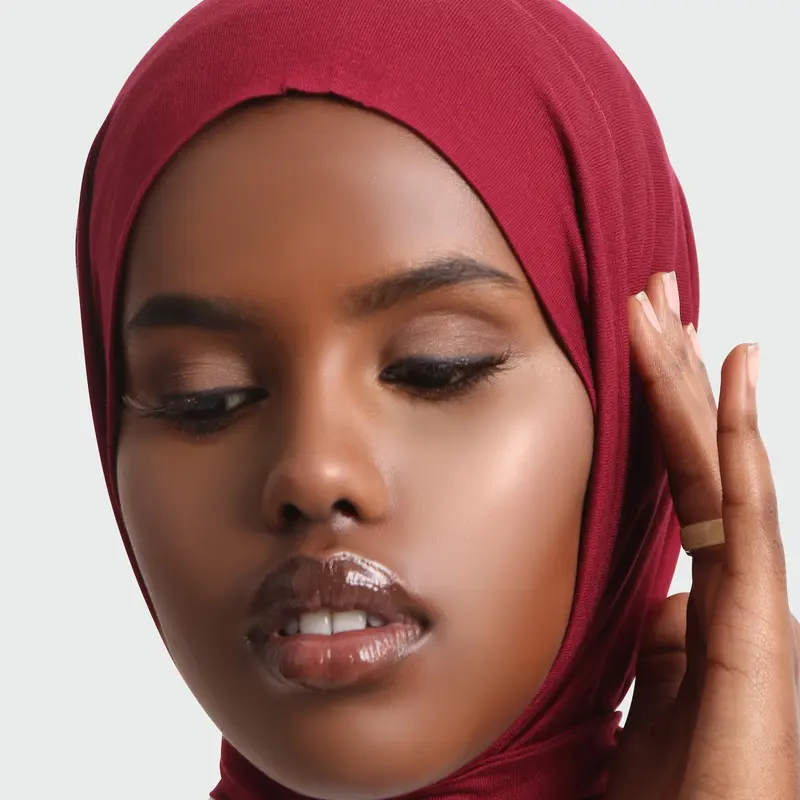 Premium Instant Hijab Cranberry 1