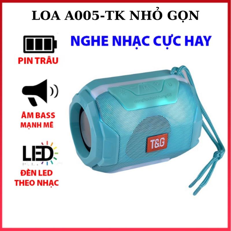 Loa Bluetooth không dây mini A005 đèn led theo nhạc âm bass chắc khỏe có khay lắp thẻ nhớ, USB hàng cao cấp bảo hành 6 tháng Củ Loa