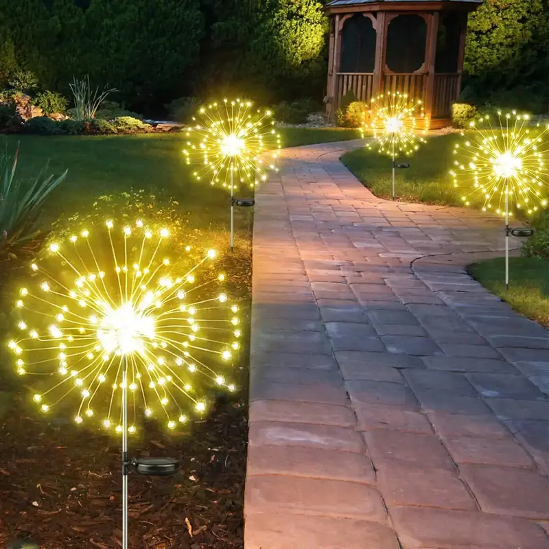 Đèn LED năng lượng mặt trời, Đèn Pháo hoa, Đèn cổ tích, Không thấm nước, Đèn bãi cỏ Bồ Công Anh ngoài trời, Thích hợp để trang trí vườn sân trong, Đèn LED năng lượng mặt trời 0