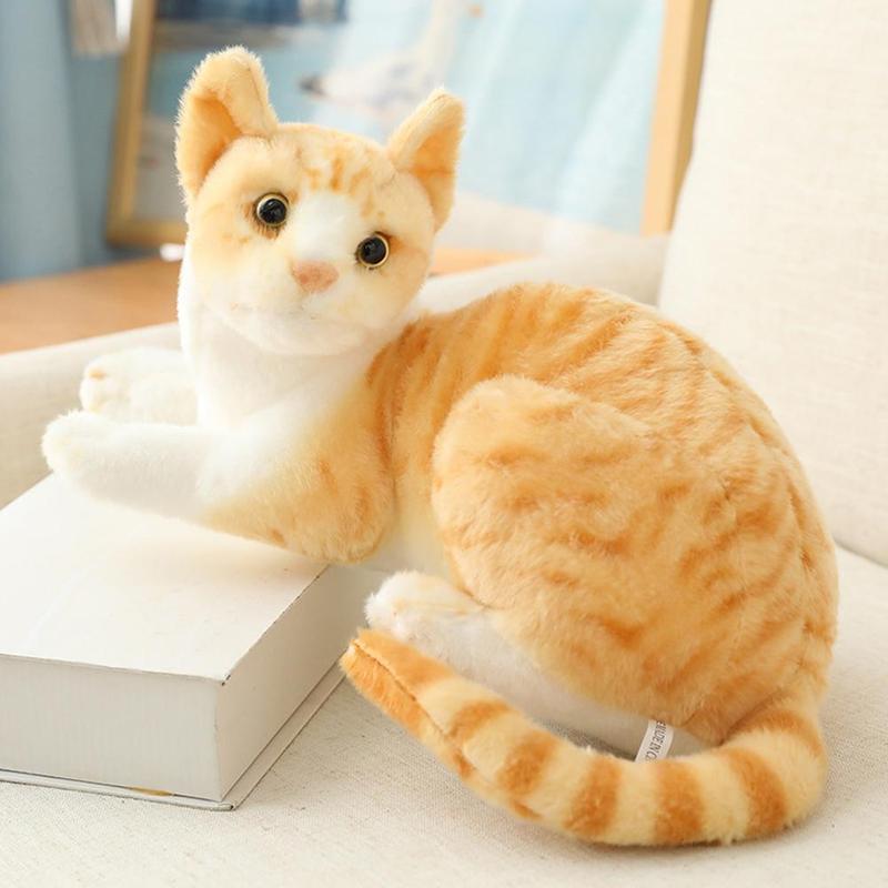Simulation Cat Plush Toy Simulation Cat Realistic Short Plush Doll Doll Cat F8F6 5