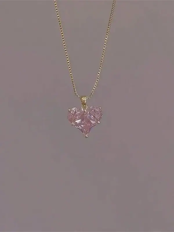 Fashion Heart Shaped Pendant Necklace for Women & Girls, Fashion Jewelry for Party, Daily Clothing Decor, Trendy All-match & Exquisite Jewelry for Birthday Gift 4