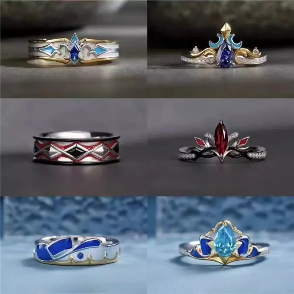 Nhẫn Genshin Impact, Trò Chơi Anime, Có Furina, Nahida, Arlecchino, Neuvillette, Thời Trang, Nhẫn Đôi, Thích Hợp Cho Halloween, Cosplay Nam Và Nữ, Quà Tặng Phụ Kiện