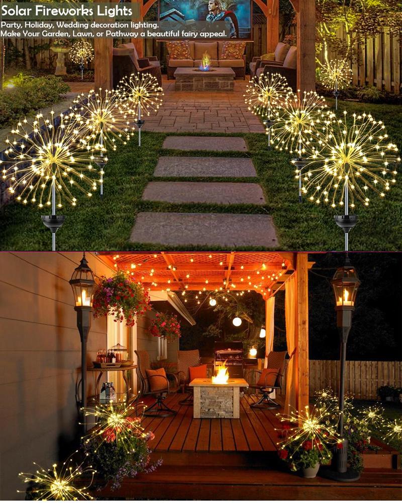 Product Introduction of Solar Fireworks LED Garden Lights Outdoor Waterproof Firework Lamps for Fowerbed Garden Home Tree Flower Xmas 74