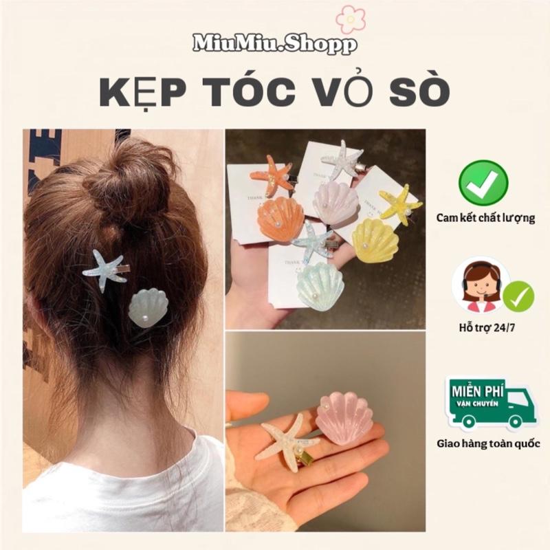[HÀNG SẴN] Kẹp tóc hình vỏ sò, ngôi sao biển thời trang, phụ kiện tóc xinh nhiều màu dành cho nữ