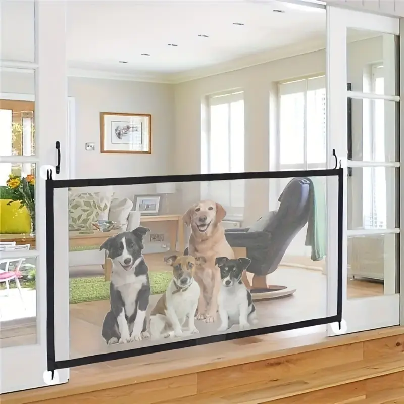 Hàng Rào Rào Chắn Cho Chó Cưng, Có Móc, Gấp Gọn, Mạng Cách Ly, Thoáng Khí, Cổng Cầu Thang Lưới Hình Chữ Nhật, Thích Hợp Cho Thú Cưng, gootrades, Hàng Mới Về, Đồ Dùng Thú Cưng 0