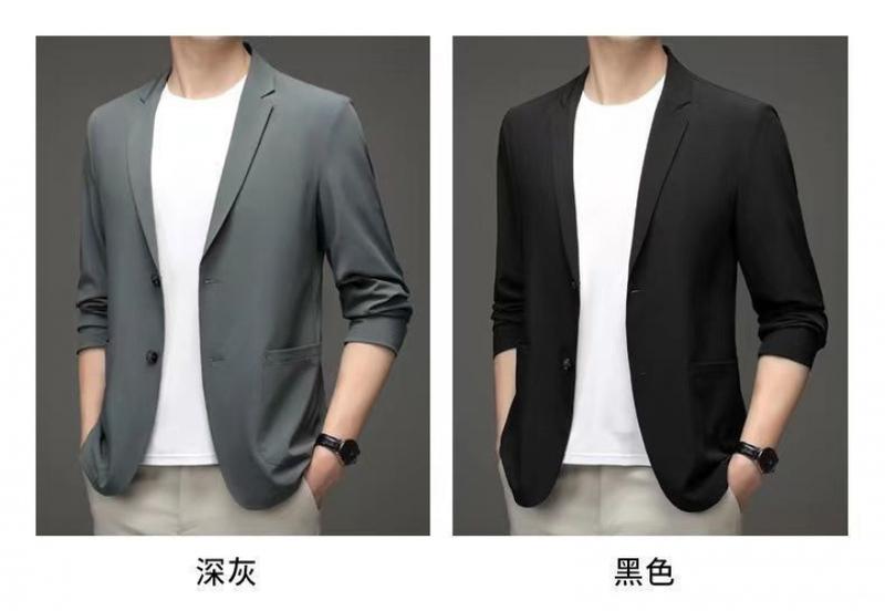 Product Introduction of Men's Ice Silk Lightweight Leisure Suit Ultra-Thin Breathable Sunscreen Top Non-Ironing Single Western Suit Jacket 5