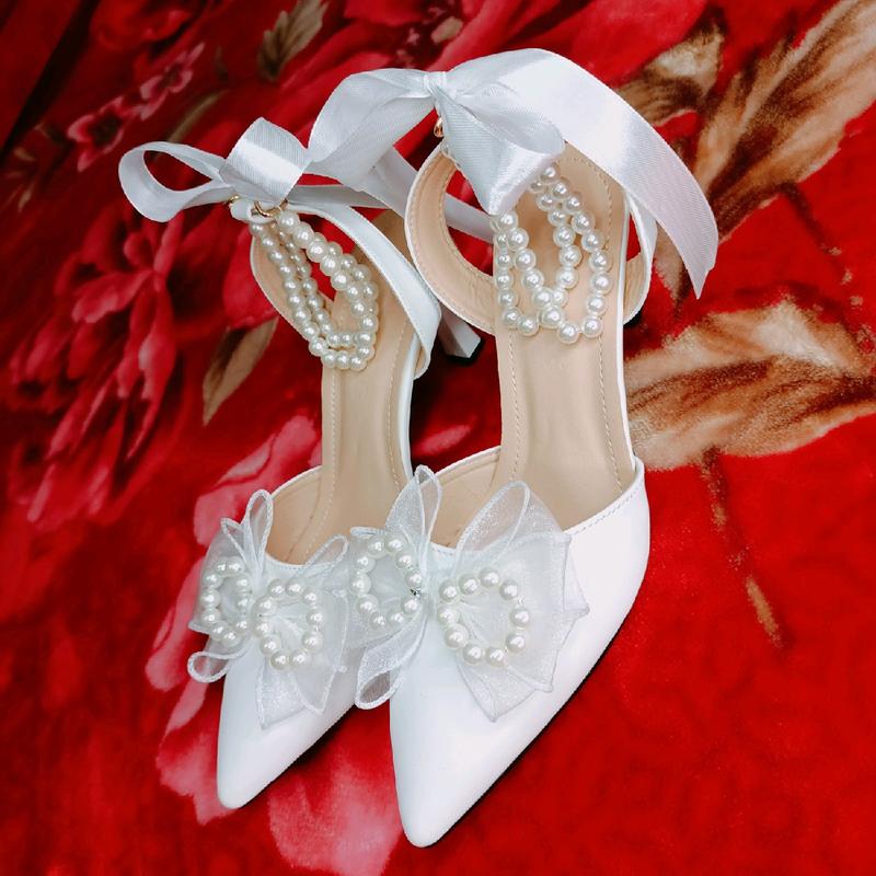  dép nữ - giày cô dâu hậu ngọc nơ ngọc t71 DéP Shoes Sandal 