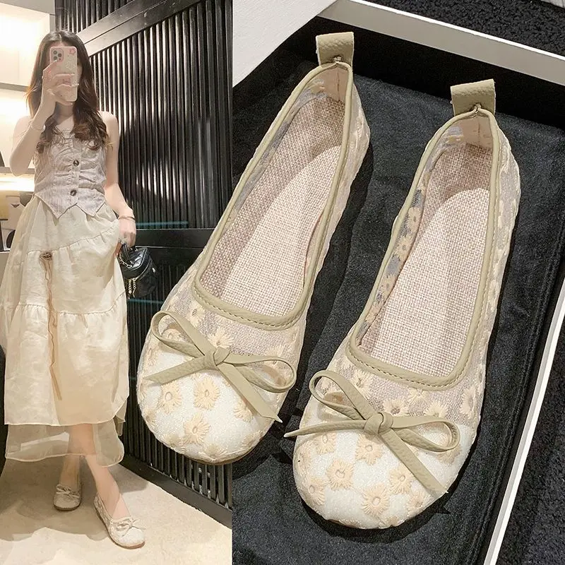 Giày Mary Jane, Gommino, Nữ, Phong Cách Mùa Hè, Lưới Thoáng Khí, Phong Cách Thanh Lịch, Nhẹ Nhàng, Phong Cách Phương Tây， Shoes， Giày Bệt