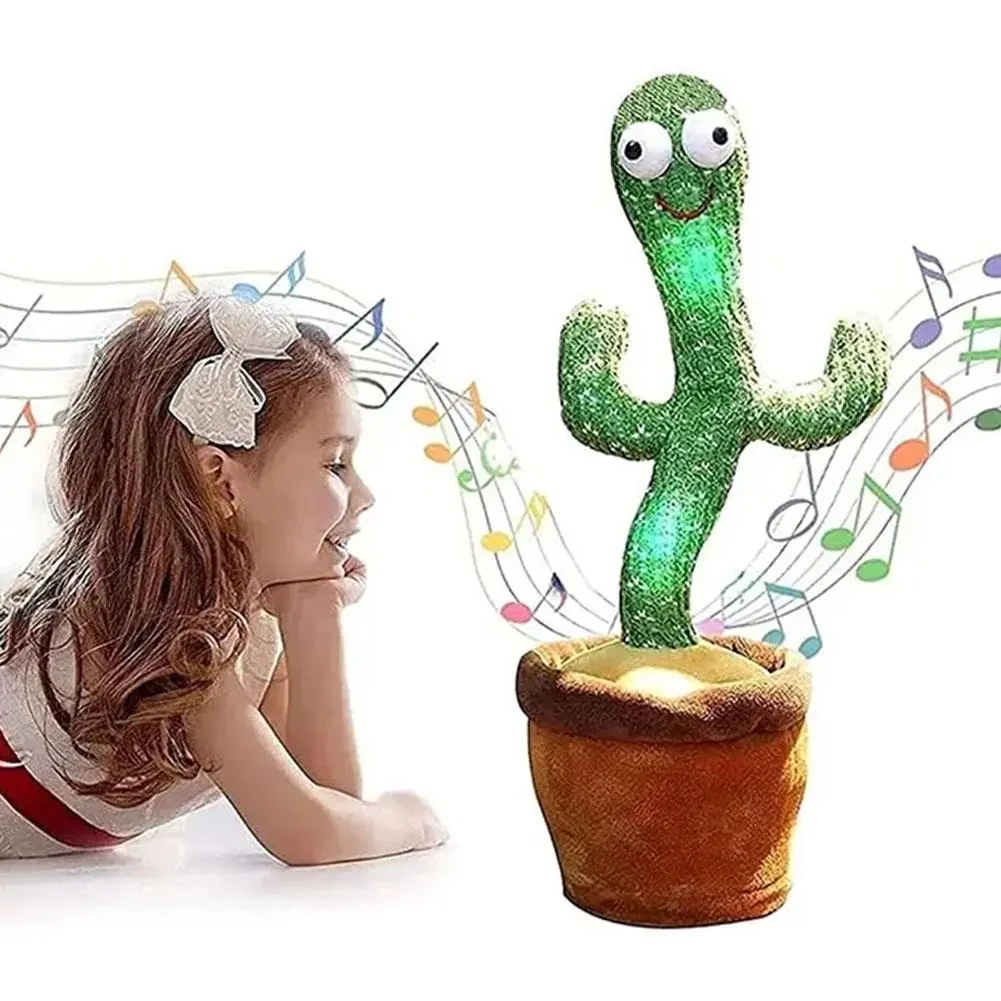 Rechargeable Dancer Cactus Glowing Dancing Captus USB Cactus Fish Toy Record Parlanchin Baby V4V3