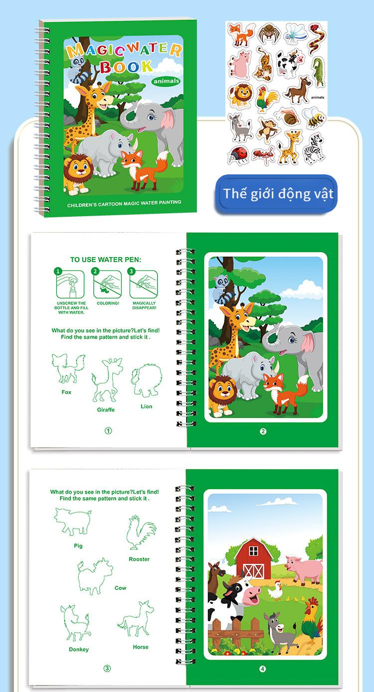 Product Introduction of Sách Vẽ Nước Cho Trẻ Em, Sách Vẽ Tranh Graffiti Nước Sạch, Sách Ảnh Nhãn Dán, Đồ Chơi Giáo Dục Cho Bé, Sách Vẽ Nước, Tiếng Anh 29