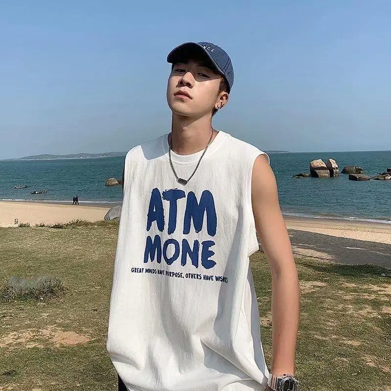 Áo Thun Không Tay Trang Phục Mùa Hè Cho Nam, Áo Ghi Lê Dáng Rộng Áo Vest Thể Thao, Thương Hiệu Thời Trang Ins, Áo Thể Dục Và Bóng Rổ, Mỏng Và Hợp Xu hướng Menswear