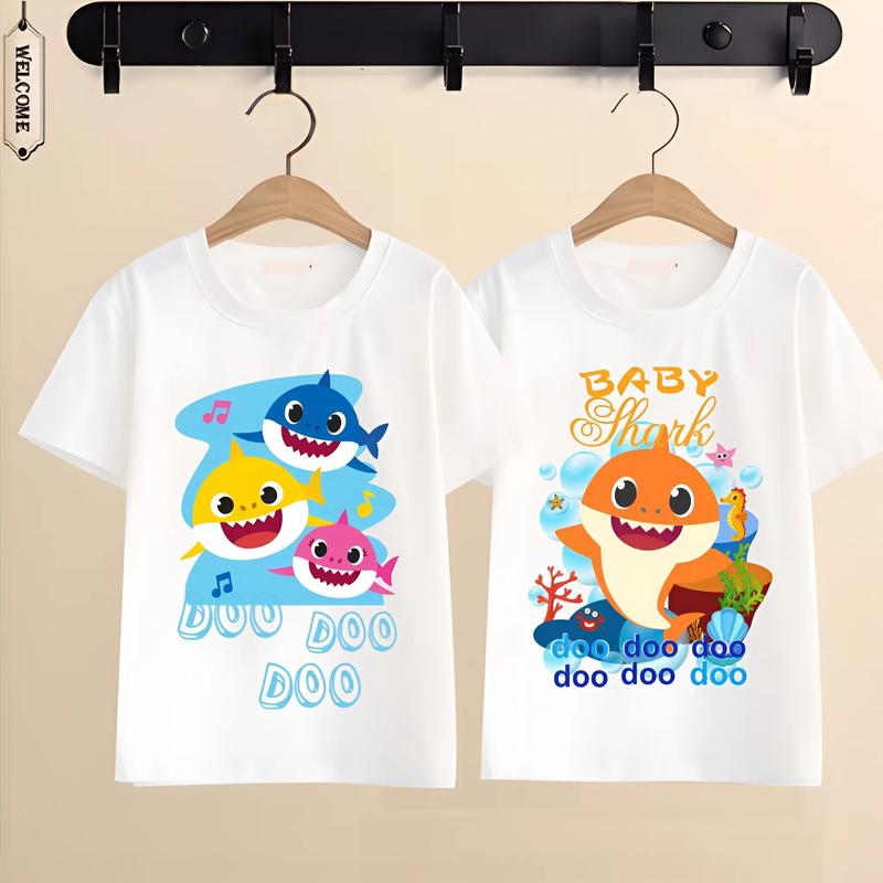 Áo gia đình thiết kế Baby Shark Cá Mập đồng phục cho bố mẹ và bé mặc ở nhà, đi chơi sành điệu