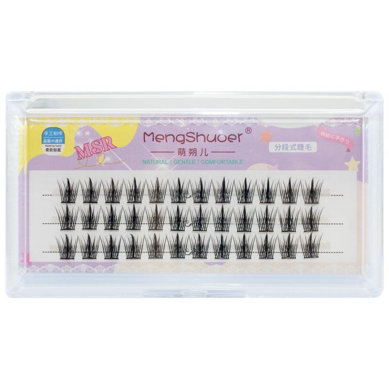 Mengshu'er Tower Tip Wheat Little Devil False Eyelashes Female Eyelash Trilogy Natural Devil Cartoon Eyelashes Hard Stem it cosmetics 6