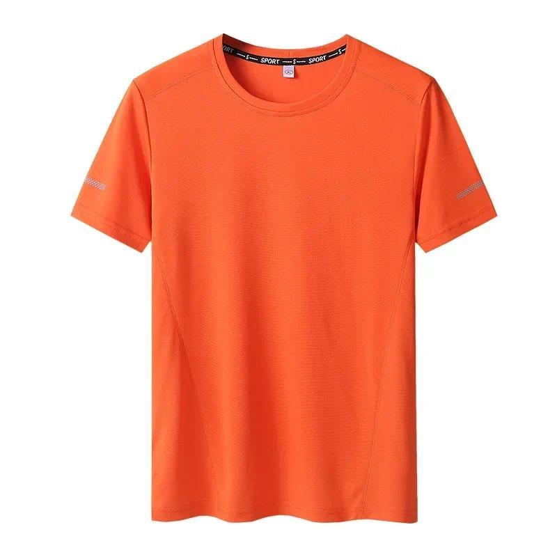 Moška športna majica velike velikosti 5XL/6XL, hitro sušeča majica z okroglim izrezom, velika velikost, kratki rokavi, prevelika majica_voghion.com