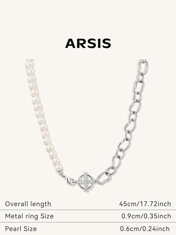 Crafted Shell Pearl Chain Necklace 1