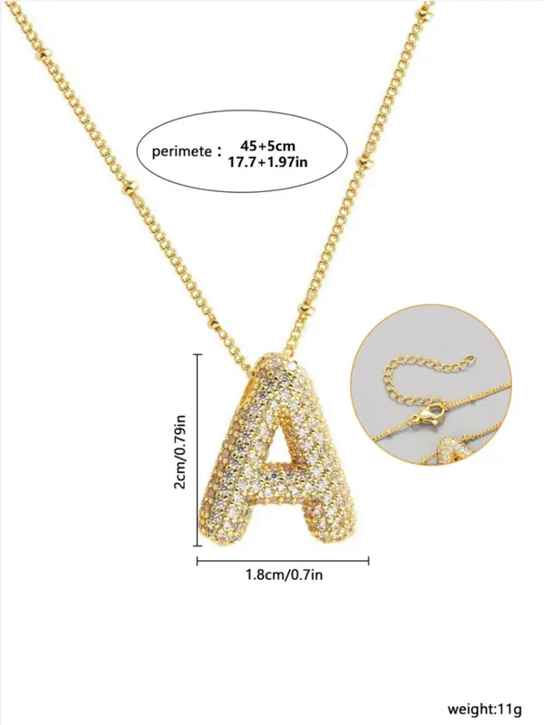 Letter Design Pendant Necklace, Fashion Jewelry for Party, Daily Clothing Decor, Trendy All-match & Exquisite Jewelry for Birthday Gift 1