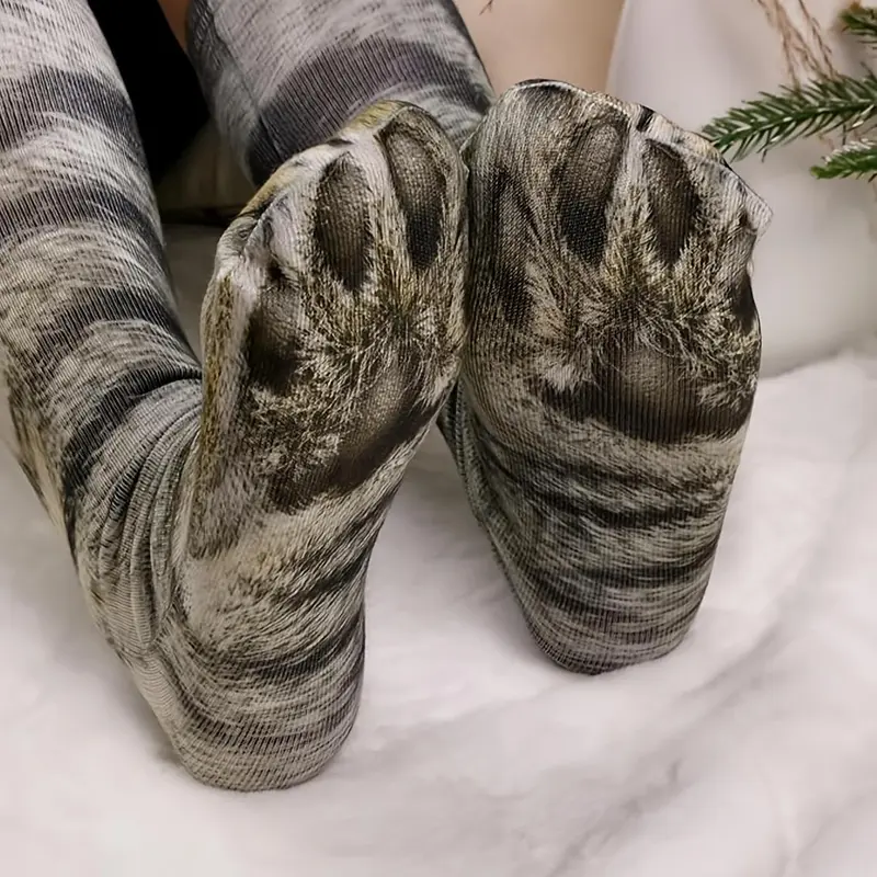 Animal Paw Design Socks, 1 Pair Funny Animal Feet Design Socks, Novelty Socks for Women & Men, Party Accessories, Birthday Gifts 8
